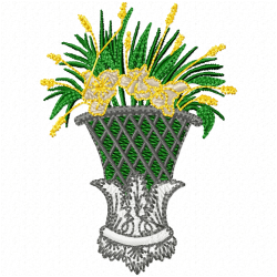 Vase For Flowers Embroidery Design 11 Vase For Flowers Embroidery Design 11